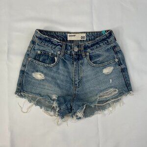 Garage Festival Distressed Mini Jean Shorts - Size 00